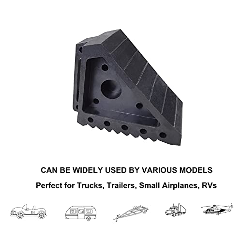 HOXWELL Solid Heavy Duty Rubber Wheel Chocks 2 Packs, Premium Chock for Car, Travel Trailers, RV, Truck, and ATV(2 pcs, Black) 8" x 4" x 6" - Image 5