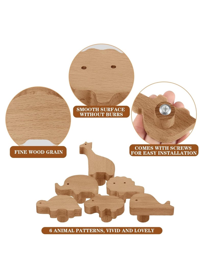 6Pcs Wooden Animal Drawer Pulls  - Image 4