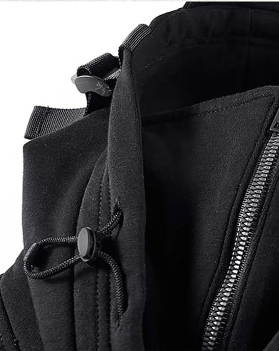 Niepce Inc Japanese Streetwear Men's Techwear Hoodie (Black3, Medium) - Image 4