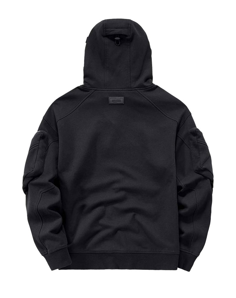 Niepce Inc Japanese Streetwear Men's Techwear Hoodie (Black3, Medium) - Image 2