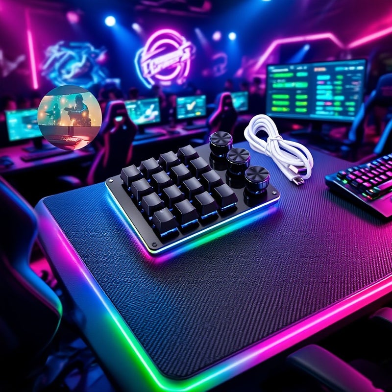 Mechanical Keypad Designer Clips Hot Swap One Handed Macro Quick Copy Paste Gaming Keyboards Black - Image 3