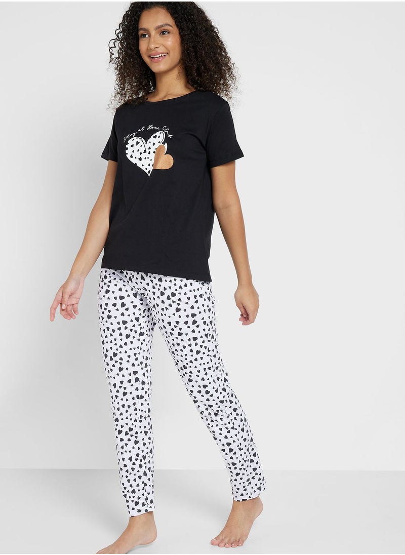 Ginger - Graphic Nightwear T-Shirt And Pyjama Set - Image 1