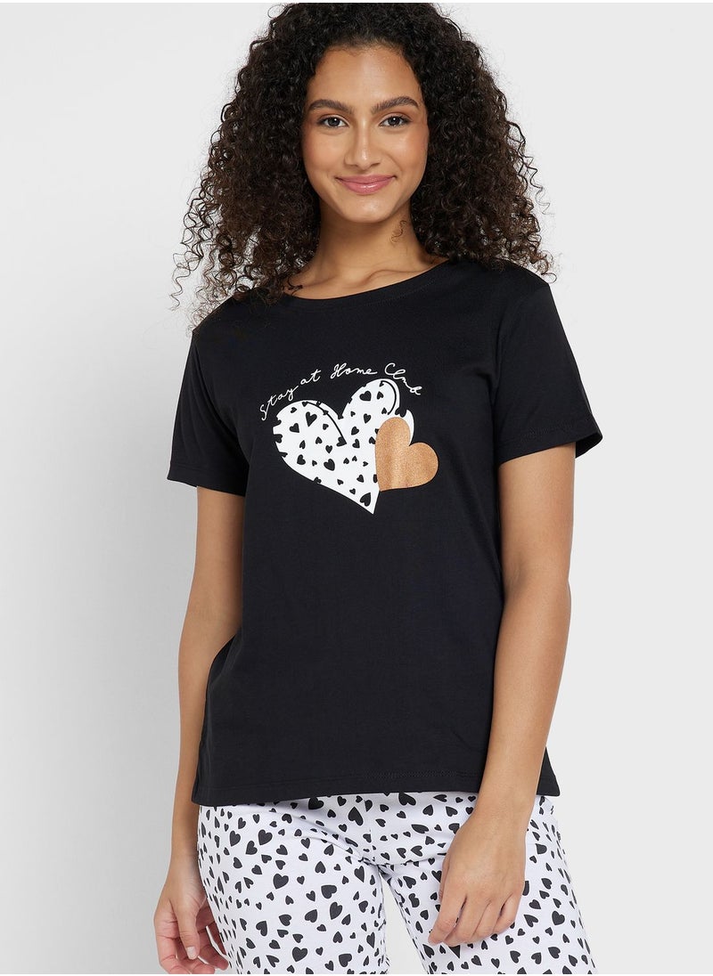 Ginger - Graphic Nightwear T-Shirt And Pyjama Set - Image 1