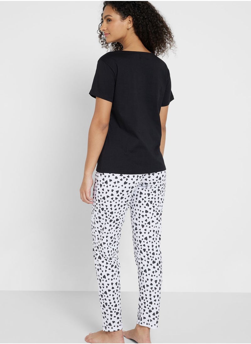 Ginger - Graphic Nightwear T-Shirt And Pyjama Set - Image 1