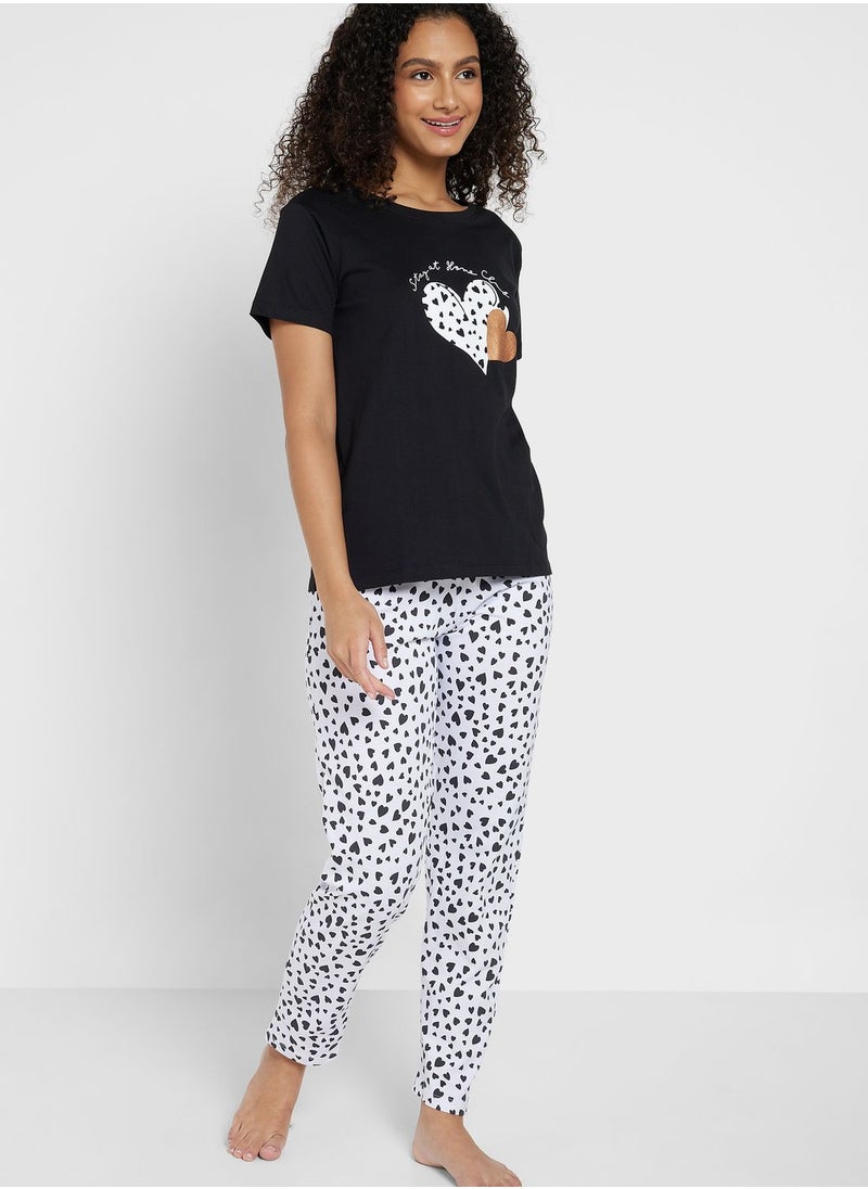 Ginger - Graphic Nightwear T-Shirt And Pyjama Set - Image 1