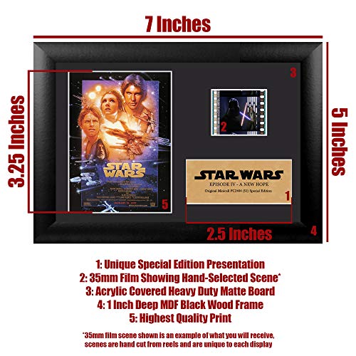 STAR WARS FilmCells Star Wars Episode IV A New Hope Authentic 35mm Film Cell Special Edition Display, Black, 7x5 - Image 5