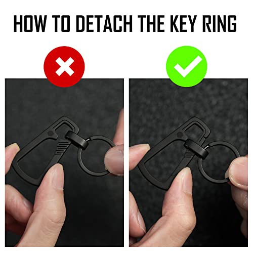 KeyUnity Titanium Carabiner Keychain Clip, Quick Release EDC Key Holder Organizer with Key Ring (KM04BK) - Image 4
