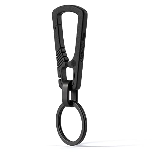 KeyUnity Titanium Carabiner Keychain Clip, Quick Release EDC Key Holder Organizer with Key Ring (KM04BK) - Image 1