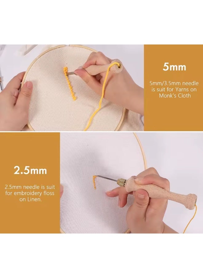 A durable wool knitting needle with a wooden handle - a set of craft needles for sewing, knitting, and embroidery. - Image 5