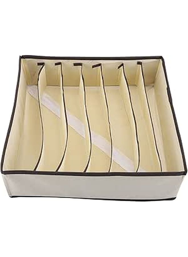 Foldable 7 Grid Storage Box Organizer for Bra Underwear Socks Portable Divider Case - Image 1