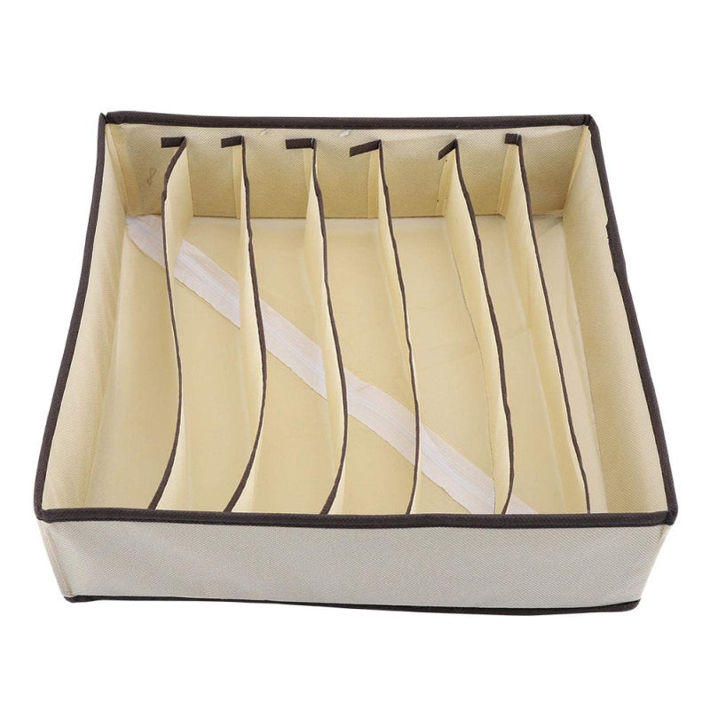 Foldable 7 Grid Storage Box Organizer for Bra Underwear Socks Portable Divider Case - Image 2