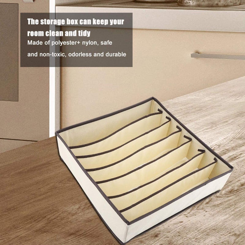 Foldable 7 Grid Storage Box Organizer for Bra Underwear Socks Portable Divider Case - Image 4