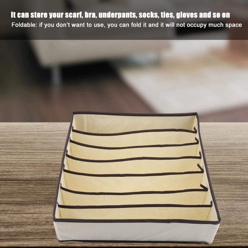 Foldable 7 Grid Storage Box Organizer for Bra Underwear Socks Portable Divider Case - Image 5
