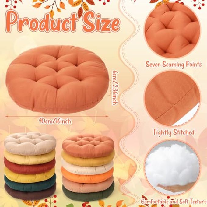 Fumete 12 Pcs Floor Pillows Cushions Seating 16 x 16 Inches Color Round Seat Reading Floor Chair Cushions for Kids Adults Classroom Home School Playing Supplies(Warm Color) - Image 3