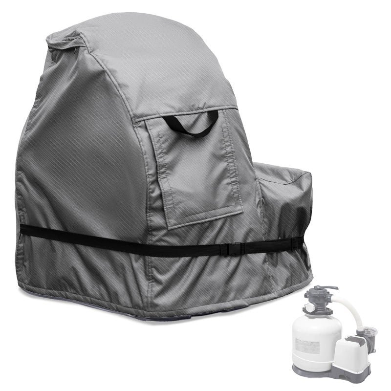 okcool Sand Filter Pump CoverWaterproof AntiUV Pool Pump Sand Filter Winter CoverFits Most Brands Sand Filter on MarketGrey - Image 2