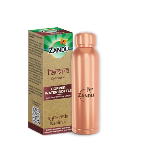 Zandu Copper Bottle (950ml): 100% Pure BPA-Free Water Bottle | Copper-Infused Water | Leak Proof | Office Use | Boosts Immunity | Supports Digestive & Liver Health | Ayurveda Inspired - Image 1