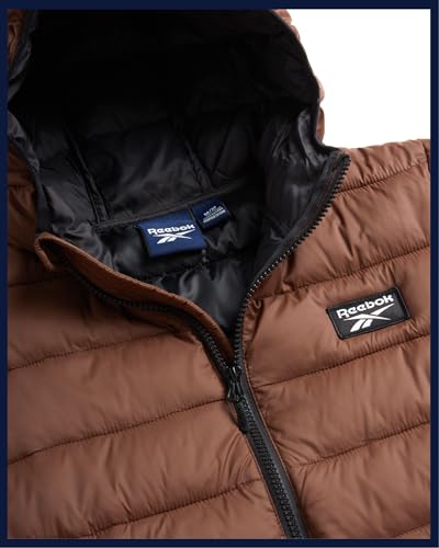 Reebok Boys Winter Coat - Lightweight Insulated Puffer Jacket - Wind & Water Resistant Quilted Hooded Winter Jacket for Boys, Size 10-12, Timber - Image 2