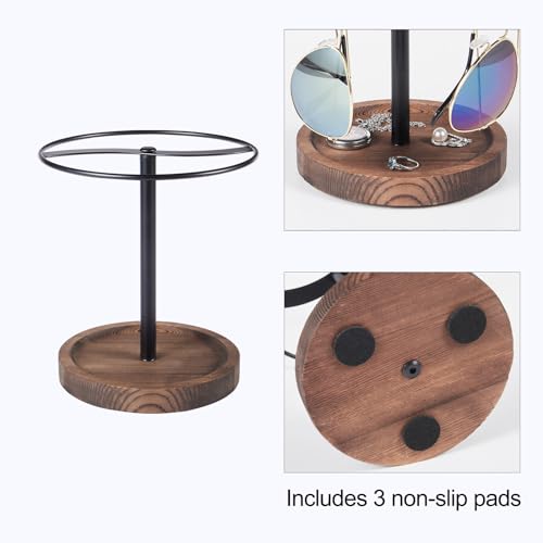 BDBDYEAY Sunglasses Organizer Wood Glasses Holder Stand, Metal Sunglass Storage Display Rack for 12Pairs Eyeglasses, Eyewear Organizer for Dresser Table Desk Countertop Bedroom - Image 4