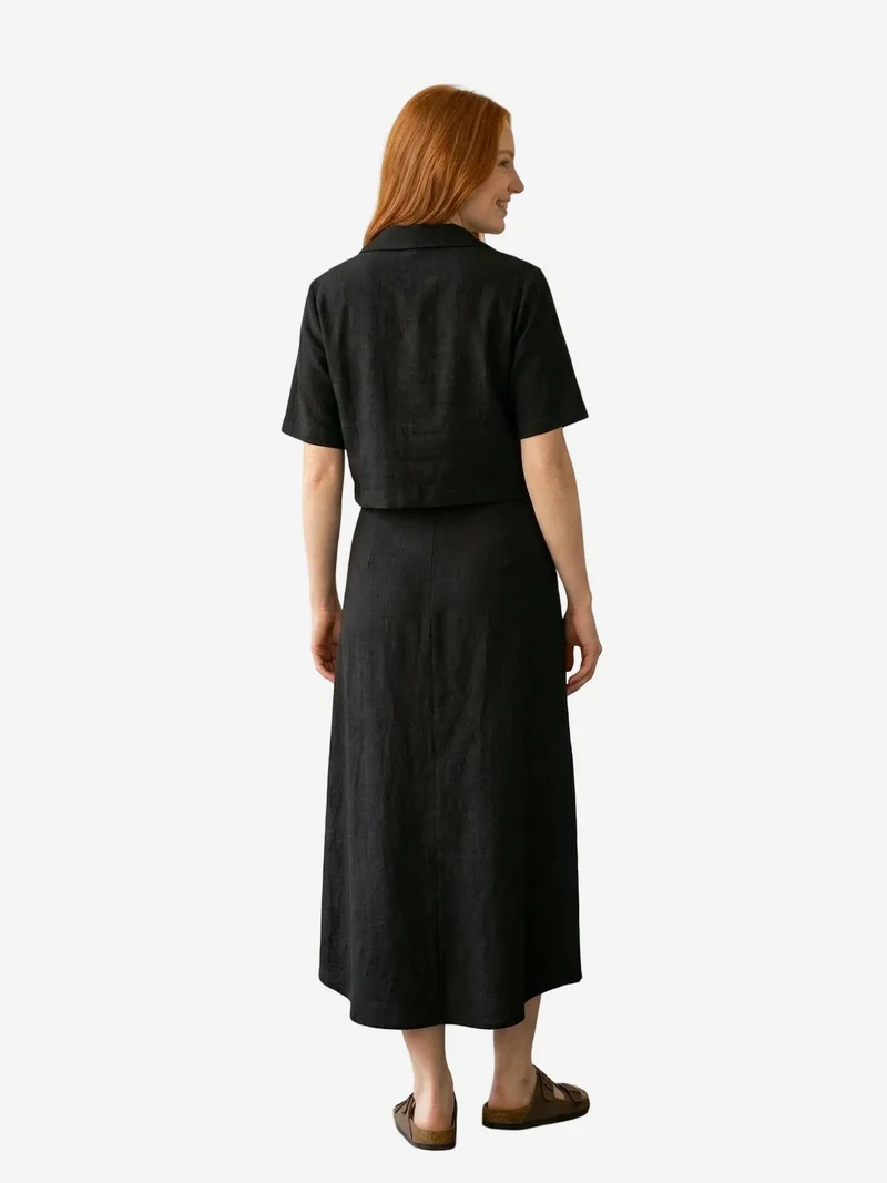 ماي فاشن MY FASHION Crop Shirt & Midi Skirt Co-Ord Set