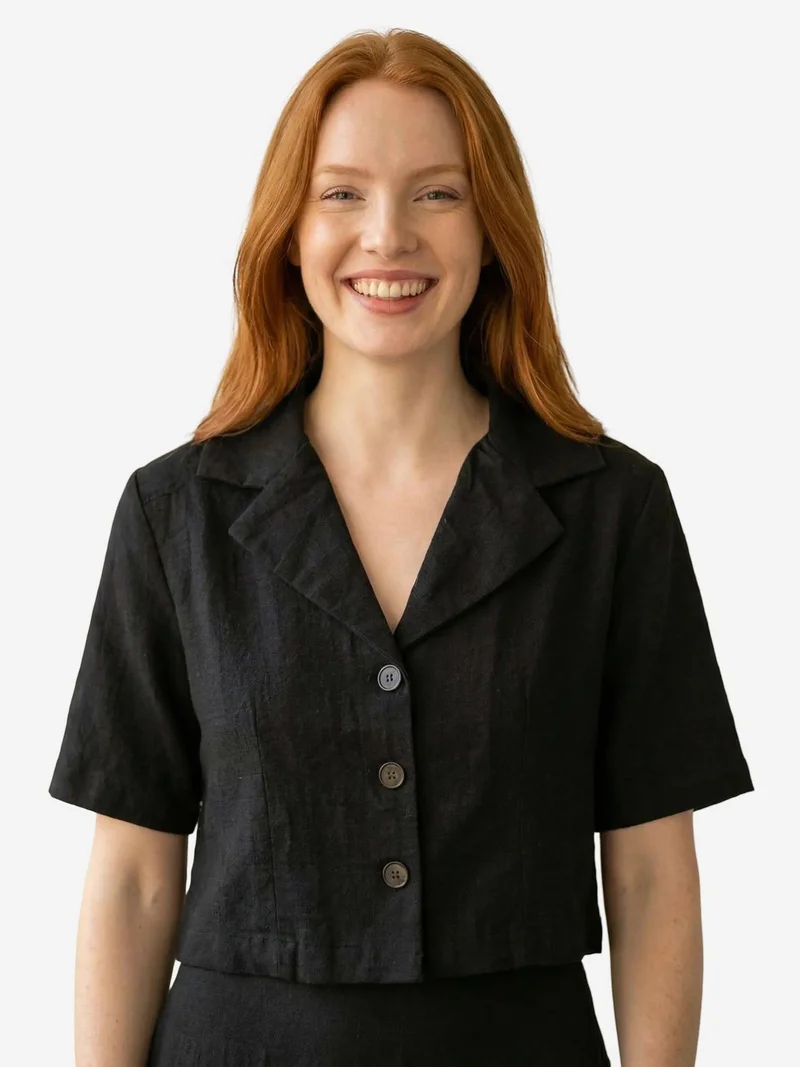 My Fashion Black MY FASHION Crop Shirt & Midi Skirt Co-Ord Set for Women | Best Price UAE