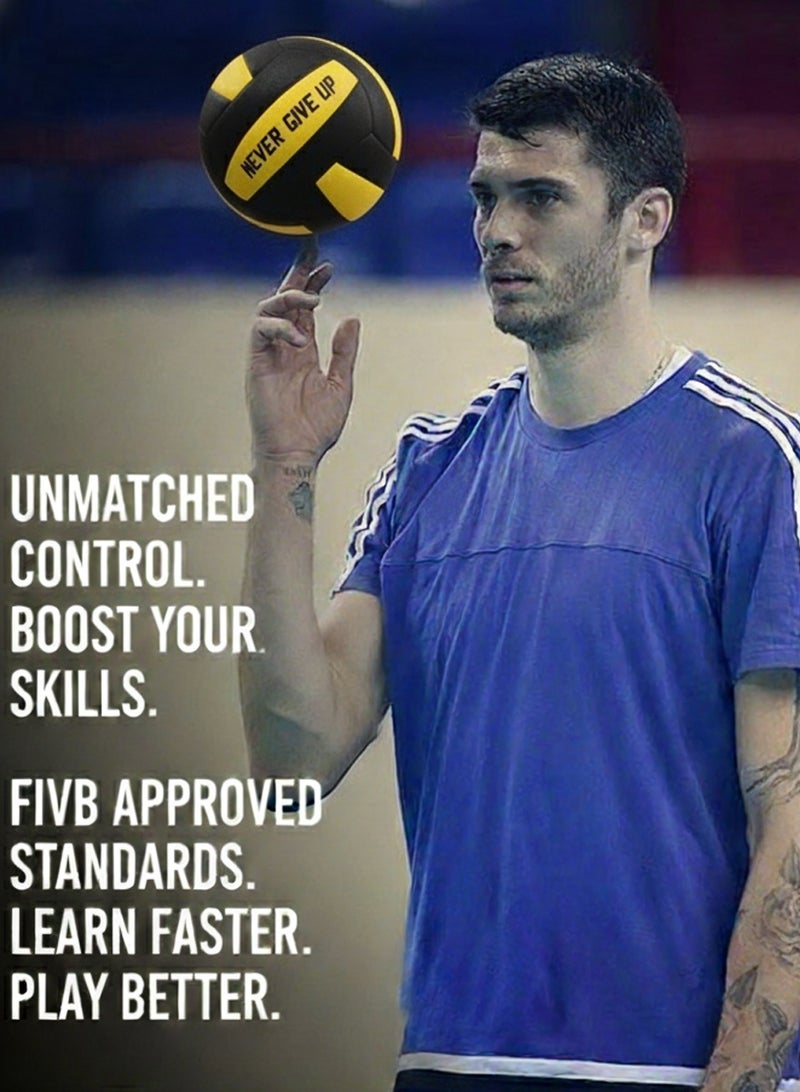 قطوب كرة طائرة، مقاس رسمي 5 احترافي، كرة طائرة مقاومة للماء عالية الجودة للاستخدام الداخلي والخارجي، للمسابقات، والألعاب، واللعب الترفيهي، والتدريب، وكرة الطائرة الشاطئية، لعشاق الكرة الطائرة - Image 4