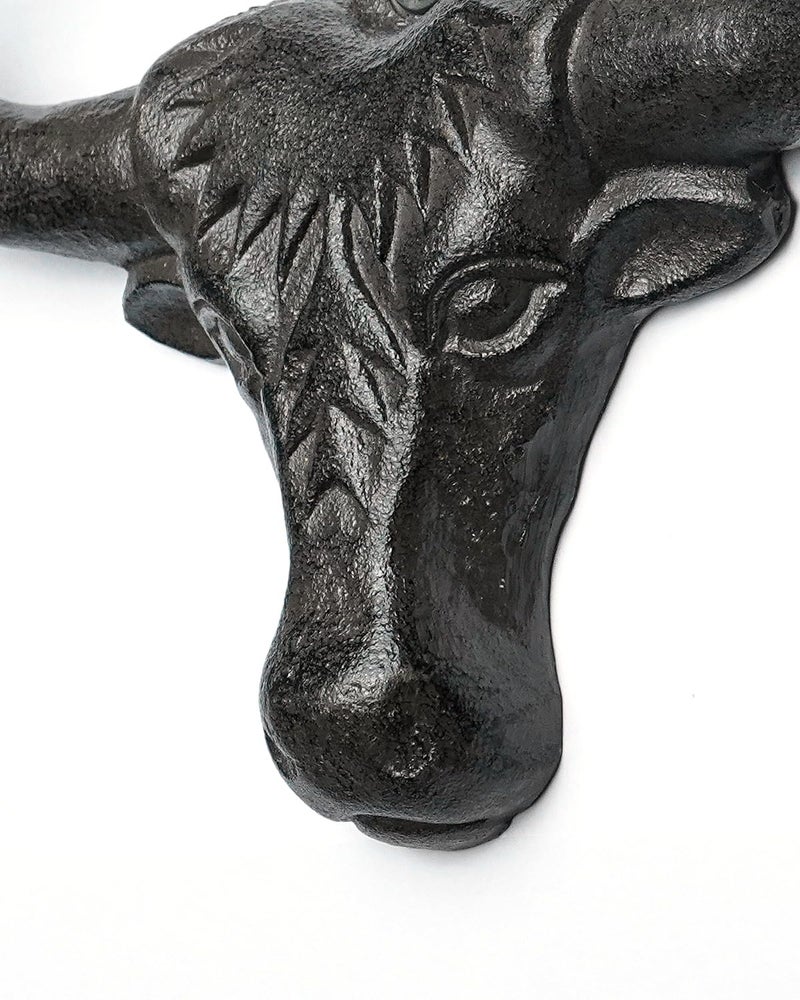 HYDERMUS Cowboy Hat Rack for Wall 2 Pack Cowboy Hat Hook Cast Iron Hat Holder Cowgirl Hat Hanger Vintage Western Wall Decor Longhorn Hooks for Hat Storage and Organization Cow Decor Western Gift Rust - Image 3