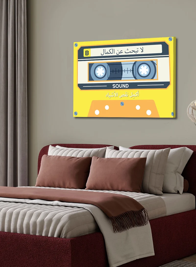 LOWHA Canvas Wall Art Stretched Over Wooden Frame with Cassette Tape Classic Design