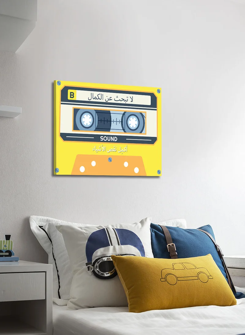 LOWHA Canvas Wall Art Stretched Over Wooden Frame with Cassette Tape Classic Design