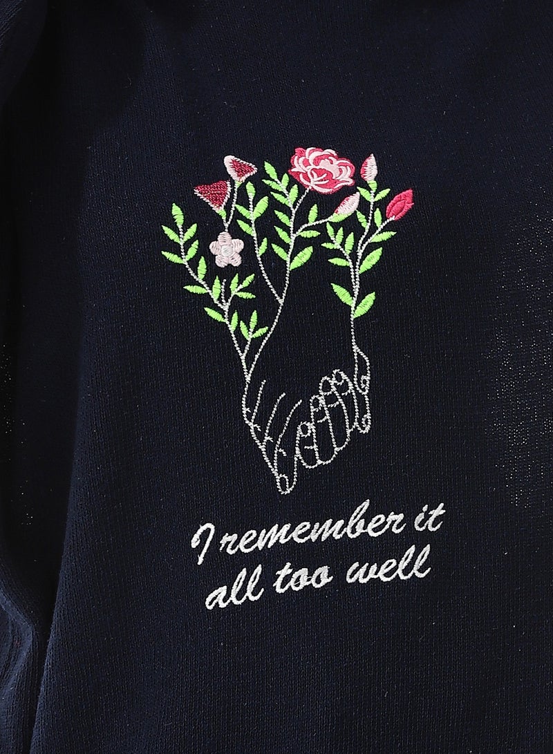 Andora I Remember It Embroidered Hooded Sweater - Image 4