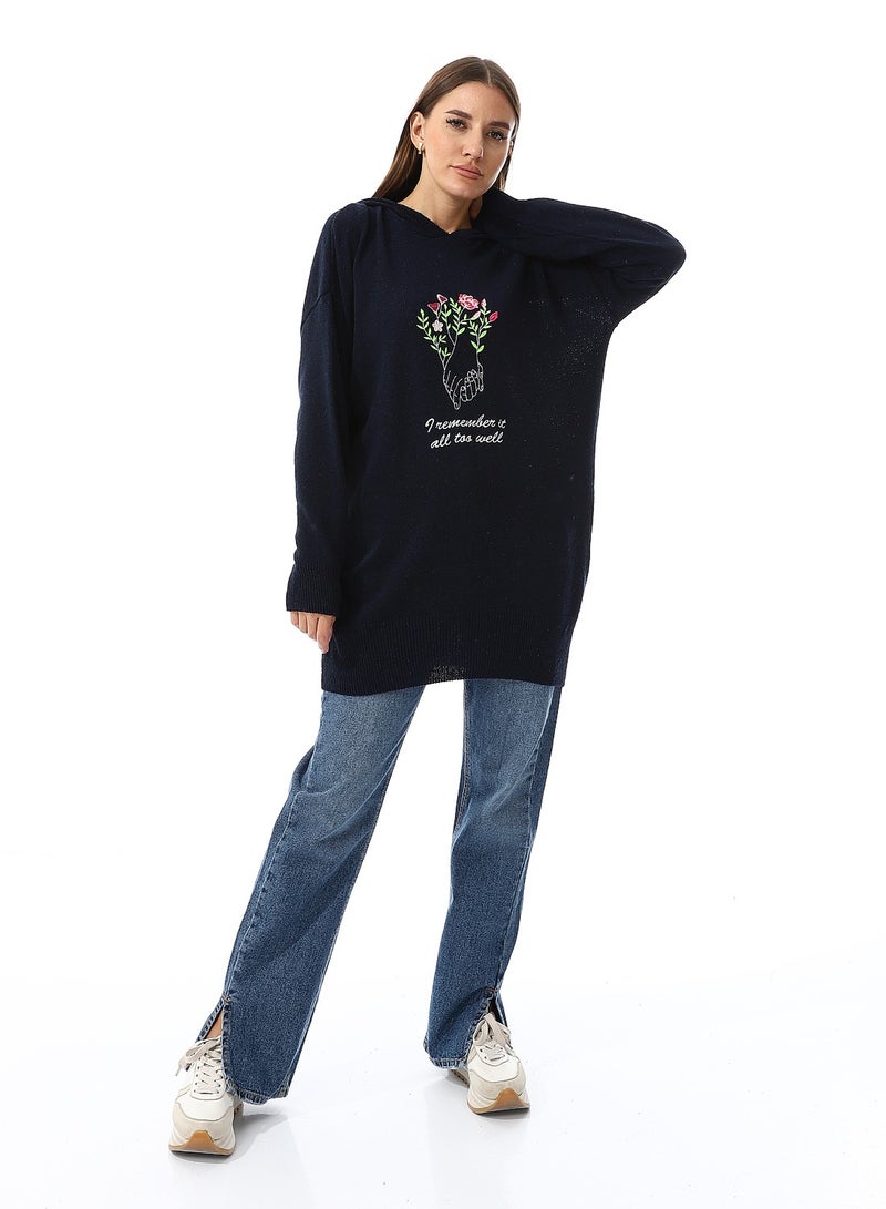 Andora I Remember It Embroidered Hooded Sweater - Image 5