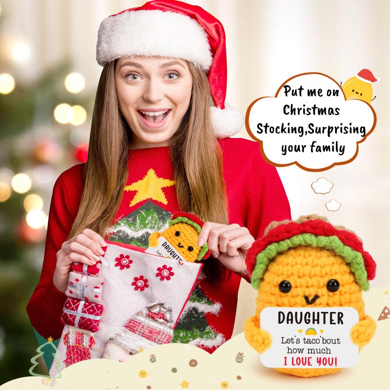 TuSuQing Gifts For Daughter Christmas Birthday Gifts For Teen Girls Year Old Teenage Preteen Tween Girl Trendy Stuff  Mothers Day Valentines For Daughter From Dad Daughter Stuffed Crochet Taco - Image 4