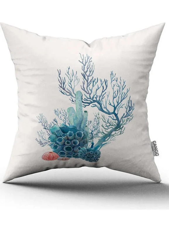 Cango Home Double Sided Blue Marine Patterned Digital Printed Throw Pillow Cover CGH1149