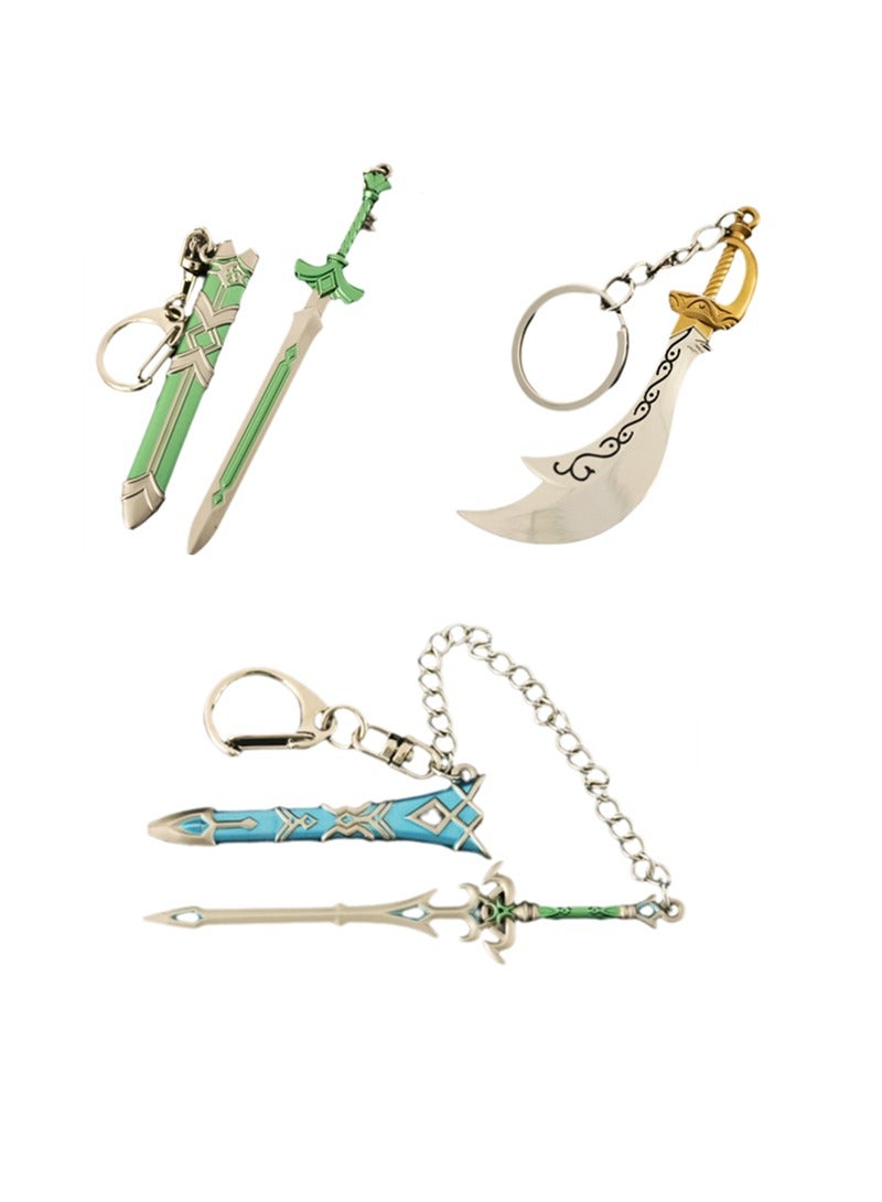 3 قطع من سلسلة المفاتيح المعدنية الصغيرة من لعبة Zelda Kingdom of Tears - Image 1
