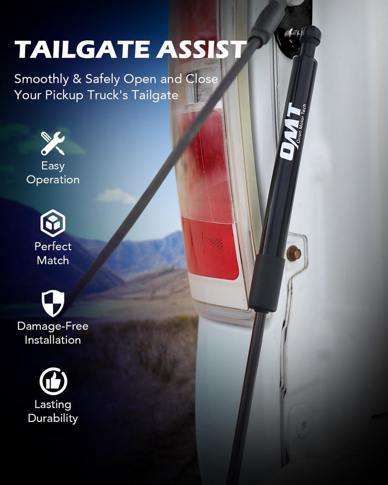 Orion Motor Tech Heavy Duty Pickup Tailgate Assist, Truck Tailgate Lift Assist Kit Compatible with 07-18 Chevy Silverado GMC Sierra 1500 & 07-19 HD 2500 3500, Truck Tailgate Shock Absorber, Black - Image 2