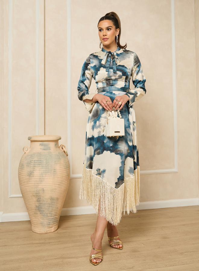 Styli Fringe Watercolor Dress  - Image 2