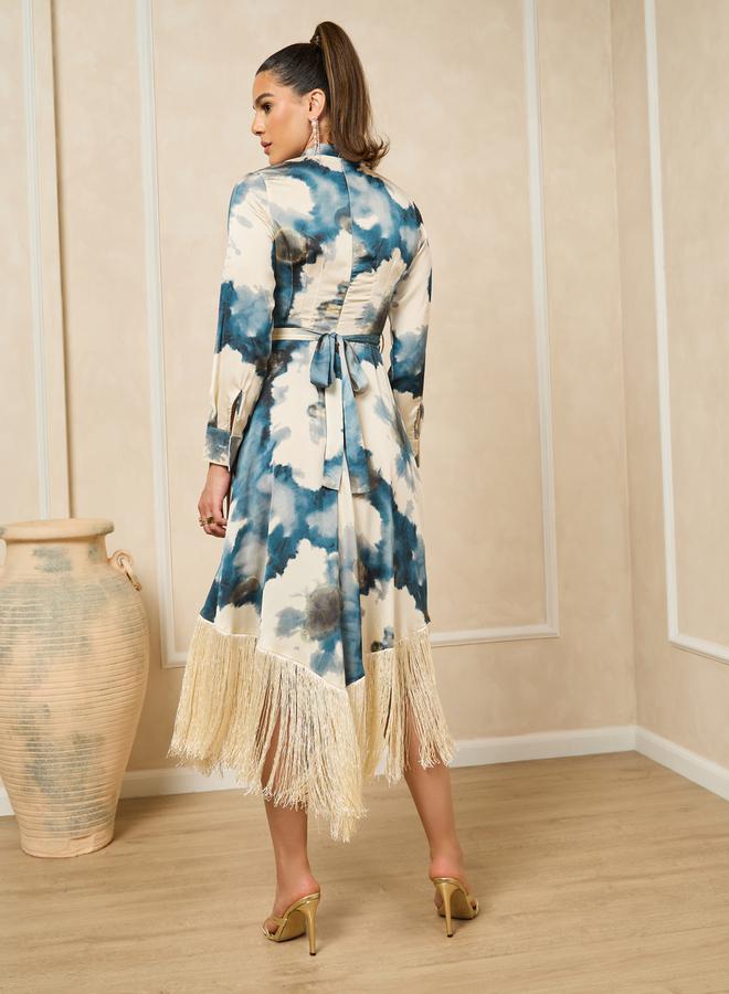 Styli Fringe Watercolor Dress  - Image 5