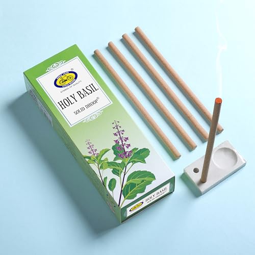 Cycle Pure Holy Basil (Tulsi) Fragrance Bambooless Solid Dhoop Sticks, 6" Inch, 50 Sticks/Pack | Handcrafted & Eco Friendly | Incense Sticks with Free Dhoop Holder | Agarbatti for Rituals | Pack of 2 - Image 3