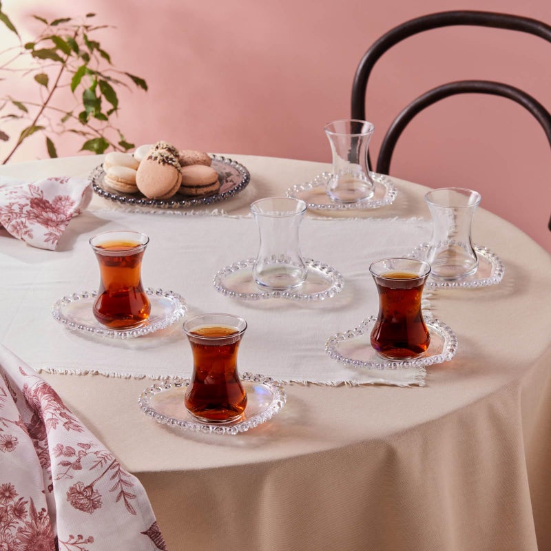 Karaca Rory 12 Piece Glass Turkish Tea Set for 6 People 14cm