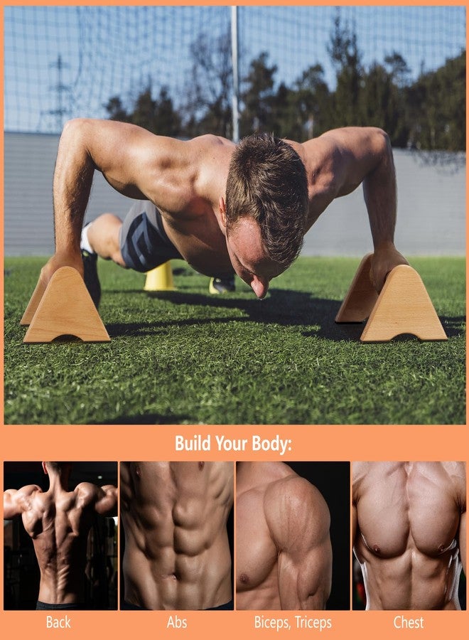 Purife Solid Wood Calisthenics Parallettes Bars Push up Handles 1 Pair, Strength Training Pushup Stands, Parallel Pushup Handstand Bars for Home Gym Workout - Image 5