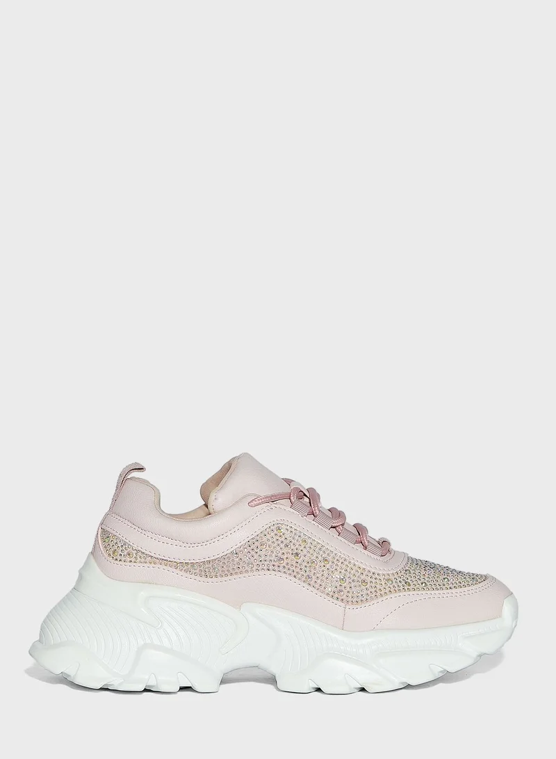 Ginger Diamante Detail Chunky Sneaker