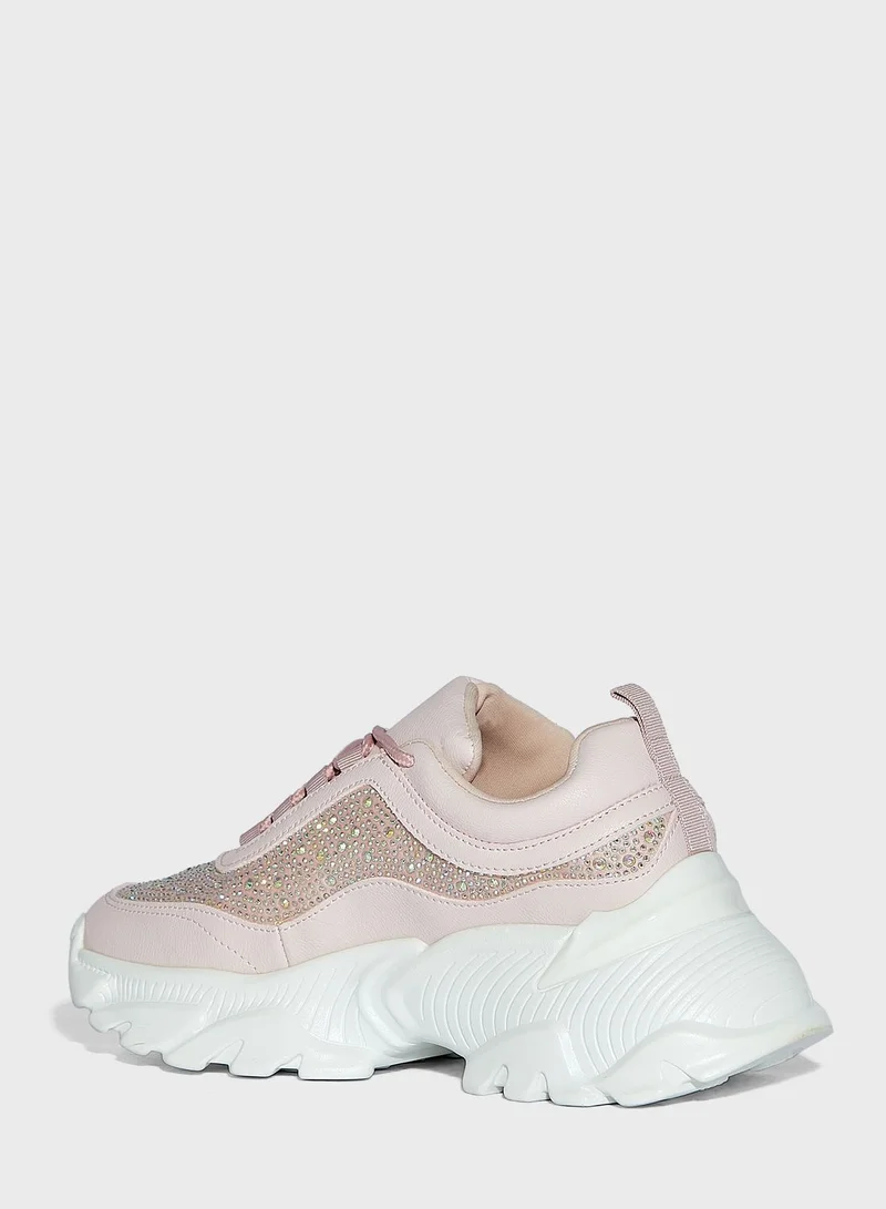 Ginger Diamante Detail Chunky Sneaker