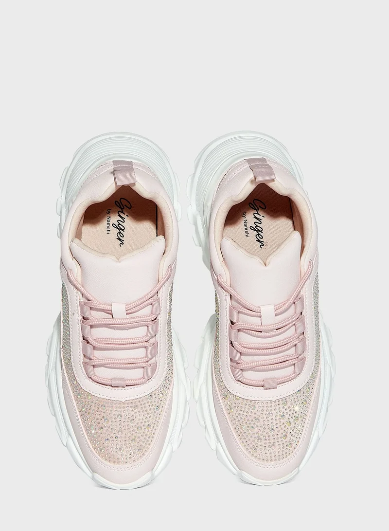 Ginger Diamante Detail Chunky Sneaker