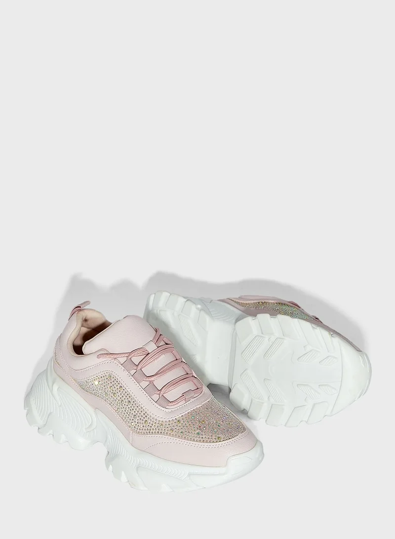 Ginger Diamante Detail Chunky Sneaker