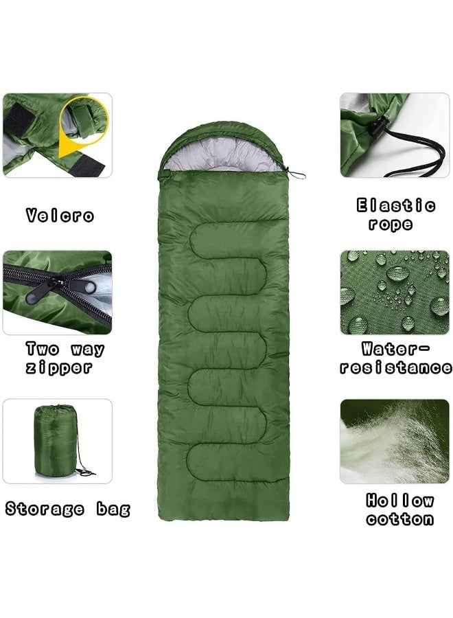 MOMENT Outdoor Camping Sleeping Bag For Adult, Lightweight 180Cm Length Bag 30Cm Cap Envelope Design Sleeping Bag With Eyemask Sleep Bags For Kids Adults Girls Women For Backpacking/Hiking  - Image 3