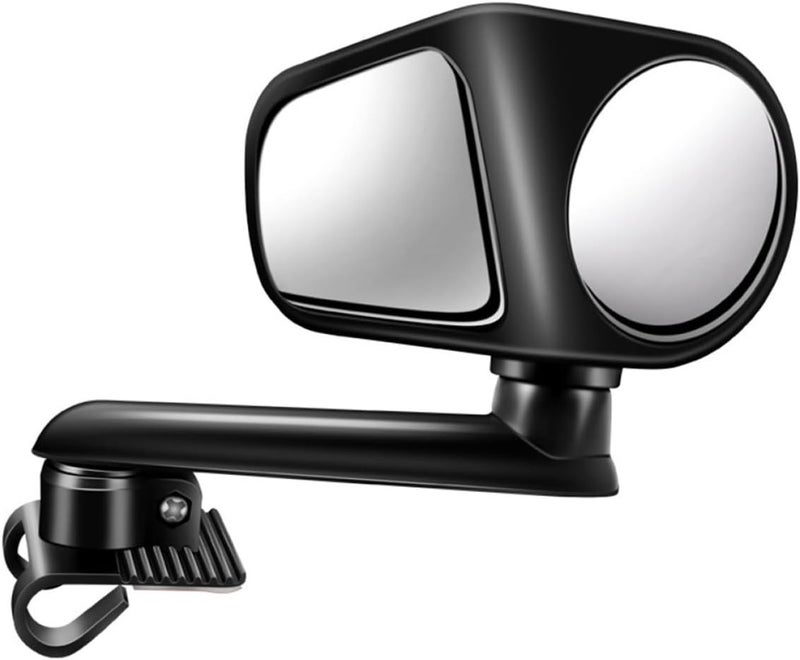 Car Blind Spot Mirror Double Glass 360° Auxiliary Rear View Mirror for Driver Side Black Single Piece Wide Angle for Safe Driving - Image 1
