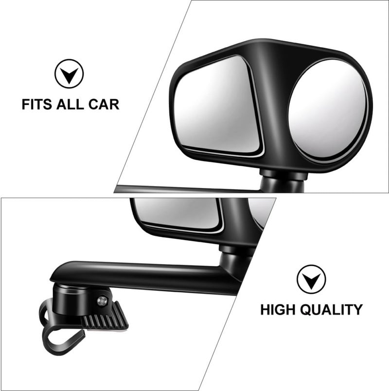 Car Blind Spot Mirror Double Glass 360° Auxiliary Rear View Mirror for Driver Side Black Single Piece Wide Angle for Safe Driving - Image 3