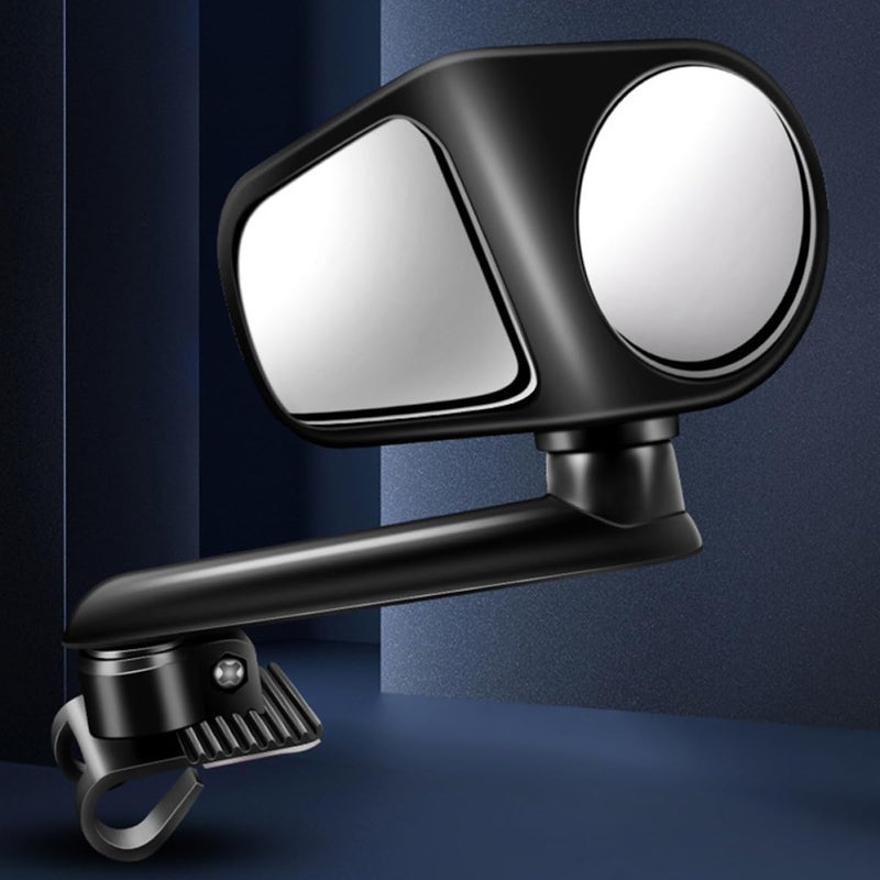Car Blind Spot Mirror Double Glass 360° Auxiliary Rear View Mirror for Driver Side Black Single Piece Wide Angle for Safe Driving - Image 5