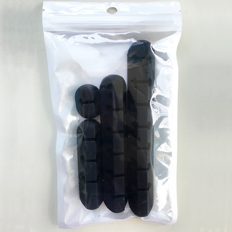 Punch-Free Self-Adhesive Silicone Winder Desktop Charging Cable Data Cable Spot Wire Clamp Wire Clamp 3 Holes - Image 1