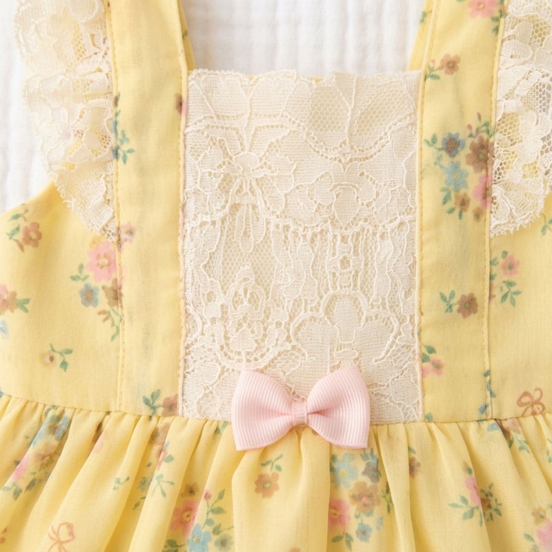Cloud Fashion Yellow Floral Baby Dress - Image 3