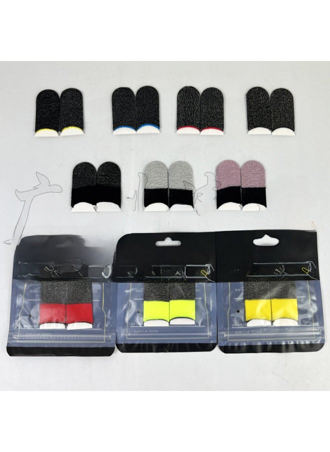 Generic E-sports Hand Game Finger Set Sweat-proof Non-slip Auxiliary Chicken Walking Artifact Student 24-pin Silver Cloth Carbon Fiber Wholesale-Product Color:A Pair Of 24-pin Finger Sets (white Tiger White)  - Image 2